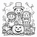 Fun Family Gathering Thanksgiving Coloring Pages 3