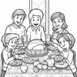 Fun Family Gathering Thanksgiving Coloring Pages 4