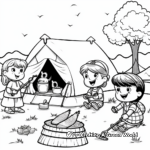 Fun-filled Camping Barbeque Coloring Pages 1
