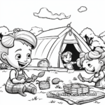 Fun-filled Camping Barbeque Coloring Pages 2