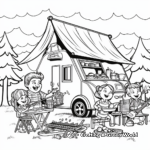 Fun-filled Camping Barbeque Coloring Pages 3