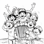Fun-filled Cricket Team Celebrating Victory Coloring Pages 1