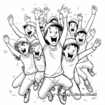 Fun-filled Cricket Team Celebrating Victory Coloring Pages 2