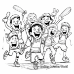Fun-filled Cricket Team Celebrating Victory Coloring Pages 3