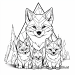 Fun Fox Family Coloring Pages 3