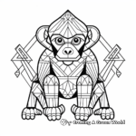 Fun Geometric Monkey Coloring Pages 1