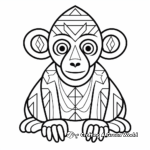 Fun Geometric Monkey Coloring Pages 2