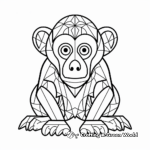 Fun Geometric Monkey Coloring Pages 3