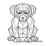 Fun Geometric Monkey Coloring Pages 4