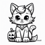 Fun Halloween Cat with Pumpkin Coloring Sheets 3