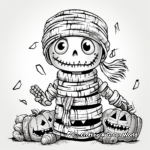 Fun Mummy Trick or Treat Coloring Pages 1