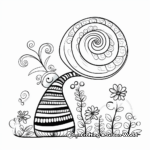 Fun Snail and Mushroom Coloring Pages 2