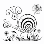 Fun Snail and Mushroom Coloring Pages 3
