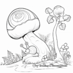 Fun Snail and Mushroom Coloring Pages 4
