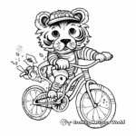 Fun Tiger Riding Bicycle Coloring Pages 2