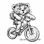 Fun Tiger Riding Bicycle Coloring Pages 3