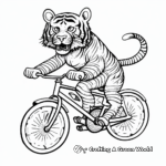 Fun Tiger Riding Bicycle Coloring Pages 4