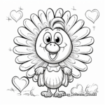 Fun Turkey Showering Love and Thanks Coloring Pages 1