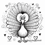 Fun Turkey Showering Love and Thanks Coloring Pages 3