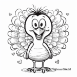 Fun Turkey Showering Love and Thanks Coloring Pages 4