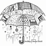 Funky Pop-Art Umbrella Coloring Sheets 2