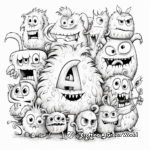 Funny Alphabet Monster Coloring Pages 1