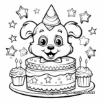 Funny Birthday Mascot Coloring Pages 1