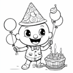 Funny Birthday Mascot Coloring Pages 2