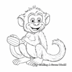 Funny Cartoon Baboon With Banana Coloring Pages 3