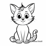 Funny Cartoon Cat Coloring Pages 2