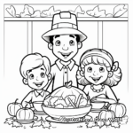 Funny Cartoon Thanksgiving Sign Coloring Pages 1