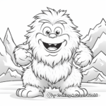 Funny Cartoon Yeti Coloring Pages for Kids 2