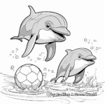 Funny Dolphins Playing with Ball Coloring Pages 1