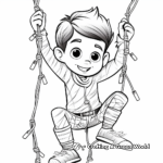 Funny Elf on the Shelf Tangled in Lights Coloring Pages 3
