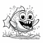 Funny Piranha Characters Coloring Pages 2