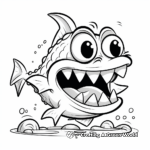 Funny Piranha Characters Coloring Pages 3