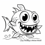Funny Piranha Characters Coloring Pages 4