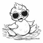 Funny Rubber Duck with Sunglasses Coloring Pages 4