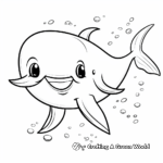 Funny Unicorn Whale Coloring Pages 2