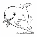Funny Unicorn Whale Coloring Pages 3