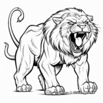 Furious Roaring Lion Coloring Pages 1
