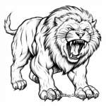 Furious Roaring Lion Coloring Pages 4