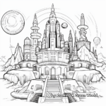 Futuristic Space Castle Coloring Pages 3