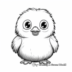 Fuzzy Baby Penguin Chick Coloring Pages 2