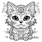 Galactic Space Cat Coloring Pages 1