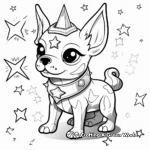 Galactic Unicorn Dog Coloring Pages 1