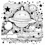 Galaxy-Inspired Doodle Star Coloring Pages 1