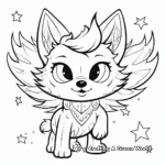 Galaxy Winged Wolf: Space Themed Coloring Pages 3