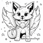 Galaxy Winged Wolf: Space Themed Coloring Pages 4