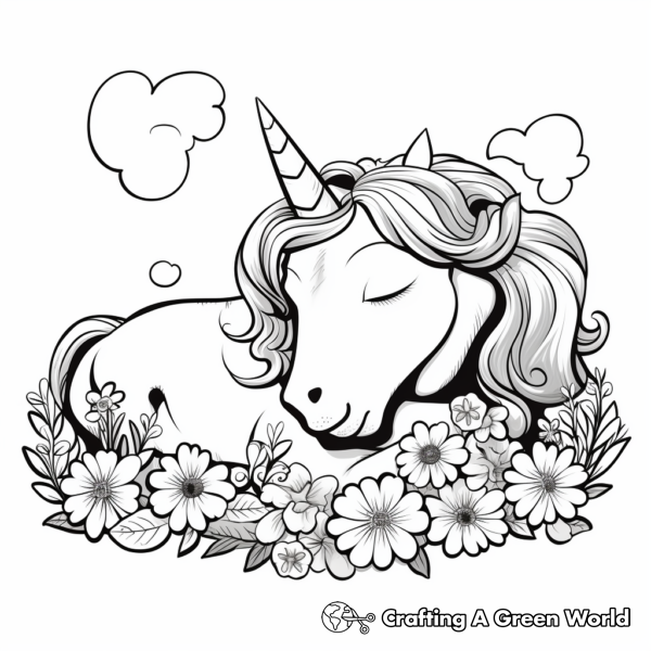 Sleeping Unicorn Coloring Pages - Free &amp; Printable!